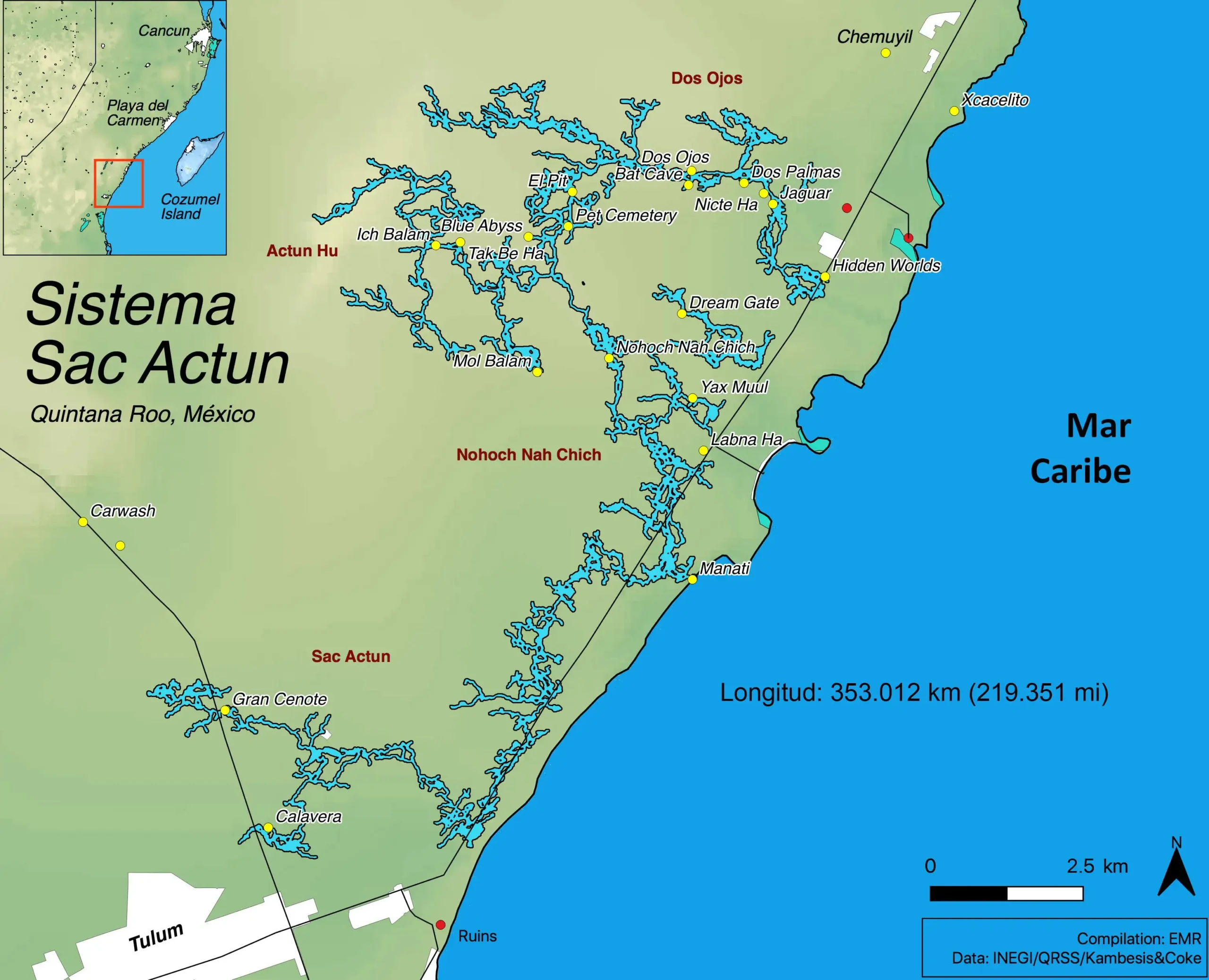 Sistema Sac Actun mexico con cenote dive tour