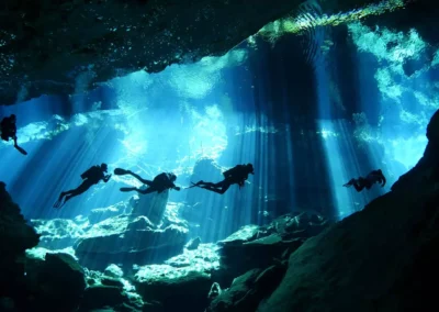 Chac Mool & Kukulkan cenote diving — natural light and halocline in Mexico’s Riviera Maya<br> <br>