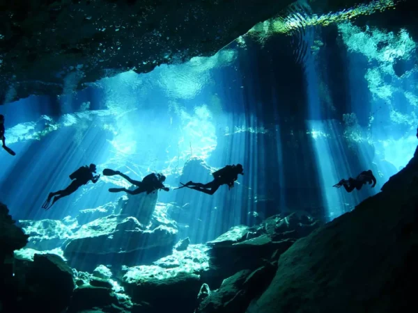 Chac Mool & Kukulkan cenote diving — natural light and halocline in Mexico’s Riviera Maya<br> <br>